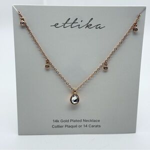 Ettika 14k Gold Plated Necklace with Crystal Accents